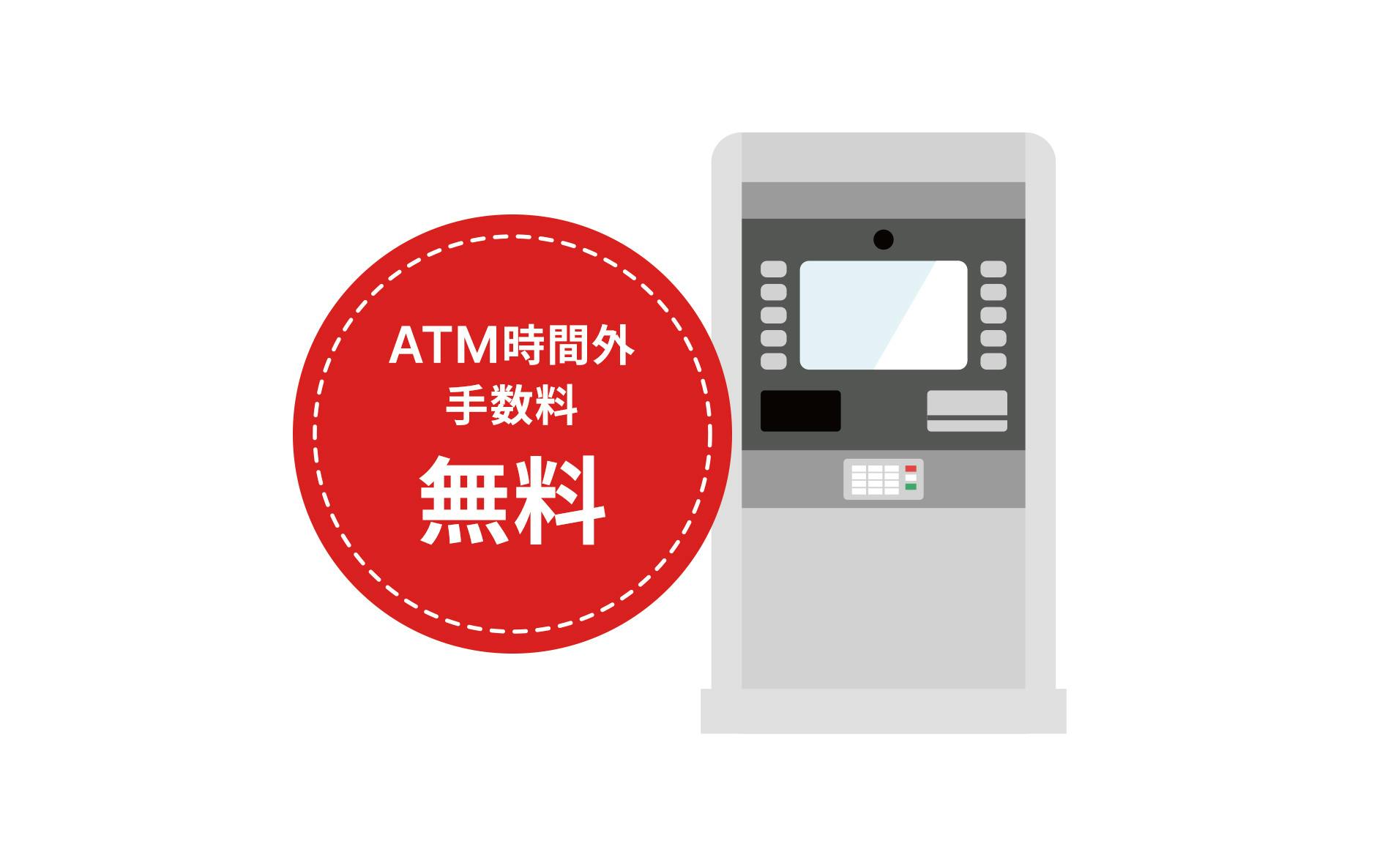 ATM時間外手数料 無料