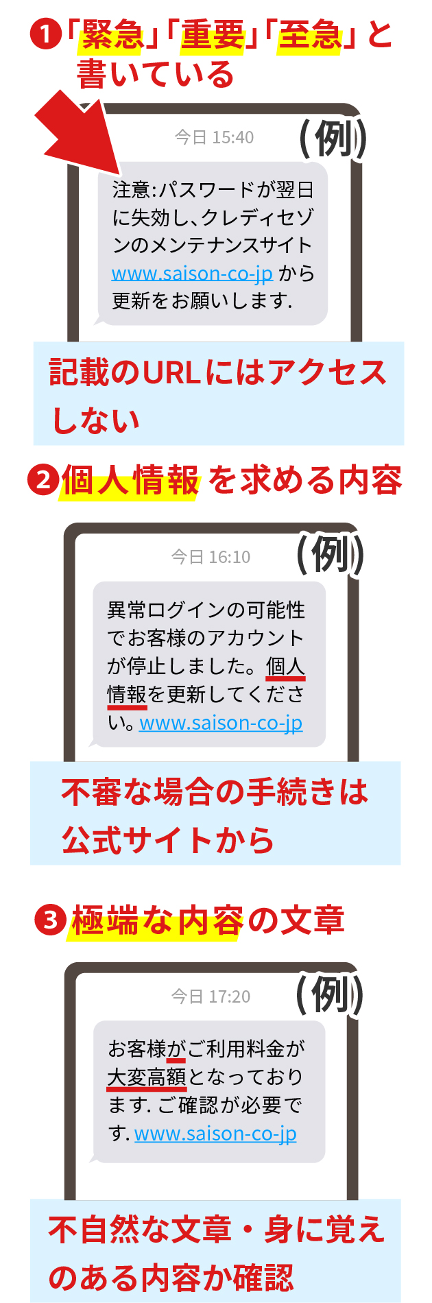 セゾンカードを騙る不審なメール・SMSにご注意ください | クレジット