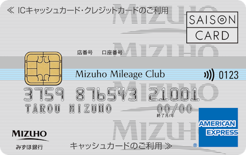 「みずほマイレージクラブカードセゾン」の券面