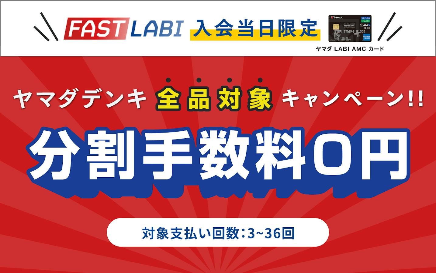 aha様【専用ページ】感謝割＆金運還元あり　全７品 FAST LABI 入会当日限定：ヤマダ LABI AMC カード】ヤマダデンキ店内で