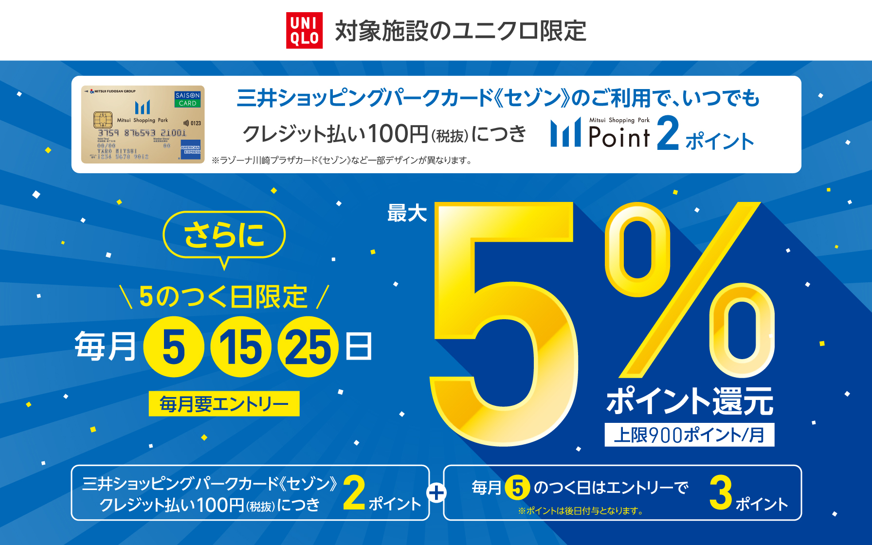三井ショッピングパークカード《セゾン》会員様限定】要毎月エントリー